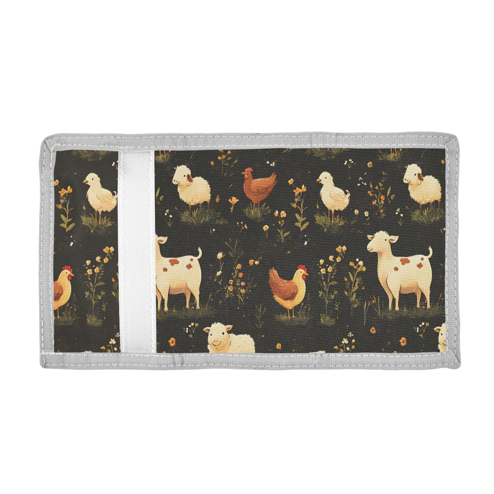 ALAZA Kids Wallets for Boys Girls Toddler Trifold Wallet Children Small Faim Cows Sheep Chickens with Zipper Coin Pocket