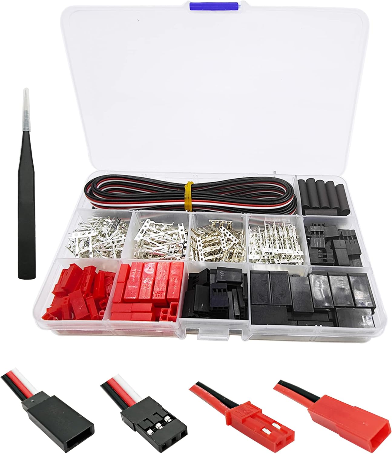 HOPLEX 60Sets JST Servo Connector Kits Plug Male/Female Crimp Pin Cable