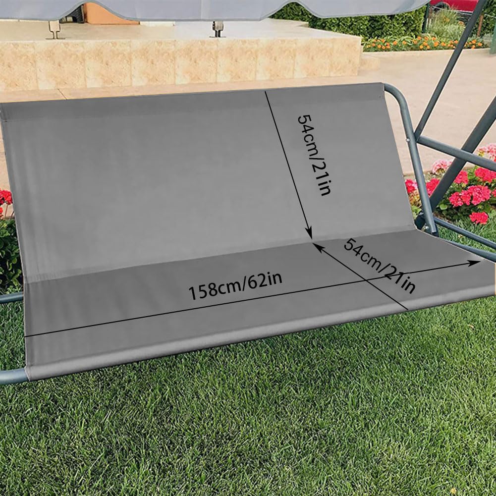 Ersatz-Schaukel Sitzbezug für Hollywoodschaukel, Sitzbezug für Gartenstuhl, für den Außenbereich 2- und 3-Sitzer Grau 158 * 54 * 54cm
