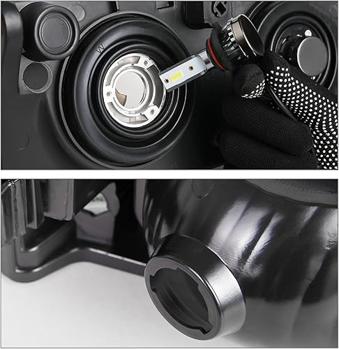 Miniatura 11 de M-AUTO Conjunto de faros delanteros con 4 bombillas LED premontadas de 6000 K compatibles con Silverado 2500 03-04, Silverado 1500 1500HD 2500HD