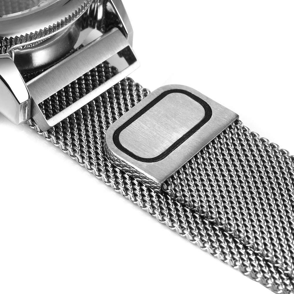 MASTOP Reloj de pulsera mecánico automático para hombre, esqueleto transparente, cuerda automática, de lujo, para hombre
