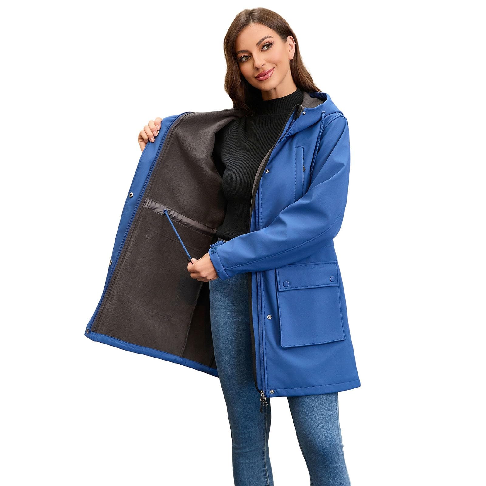 Fahrrad Regenjacke Damen Camping Wandern Angeln Reisen Regenponcho Festival Stilvoll Regenmantel Regenbekleidung Wasserdicht Outdoorjacke Funktionsjacke Teenager Mädchen Leicht Tragbarer Regencape