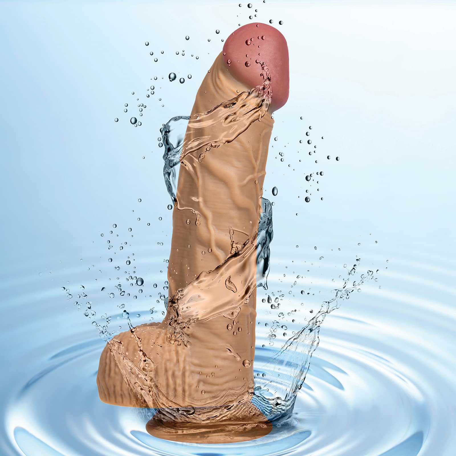 7.6 Inch  Realistic Dildos, Human Safety Material,Medical Silicone, with Powerful Suction Cups, Suitable for Women/Men/Gay, Adult Toys for Women or Beginer (Colorful)