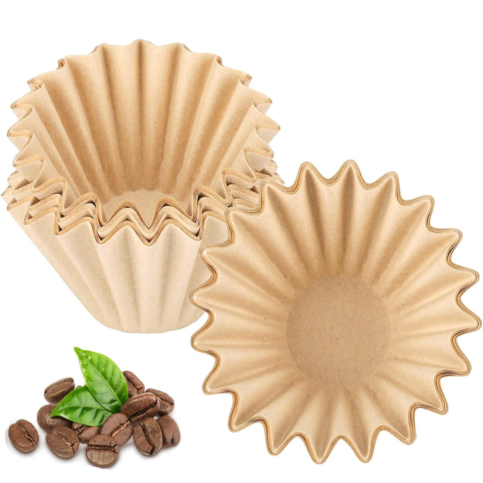 ANTOLE Wave Paper Coffee Filters, 50Pcs Basket Coffee Filter Paper,Unbleached Disposable Large Size 185 Paper Coffee Filter Can be Used In Home at Office and Travel (2-4 Cup) (50Pcs)