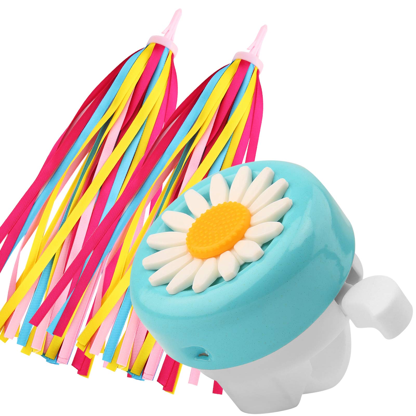 Paliston Campana Da Bici Per Bambini Con Streamer Per Bici Per Ragazze E Ragazzi Blu E Bianco-image