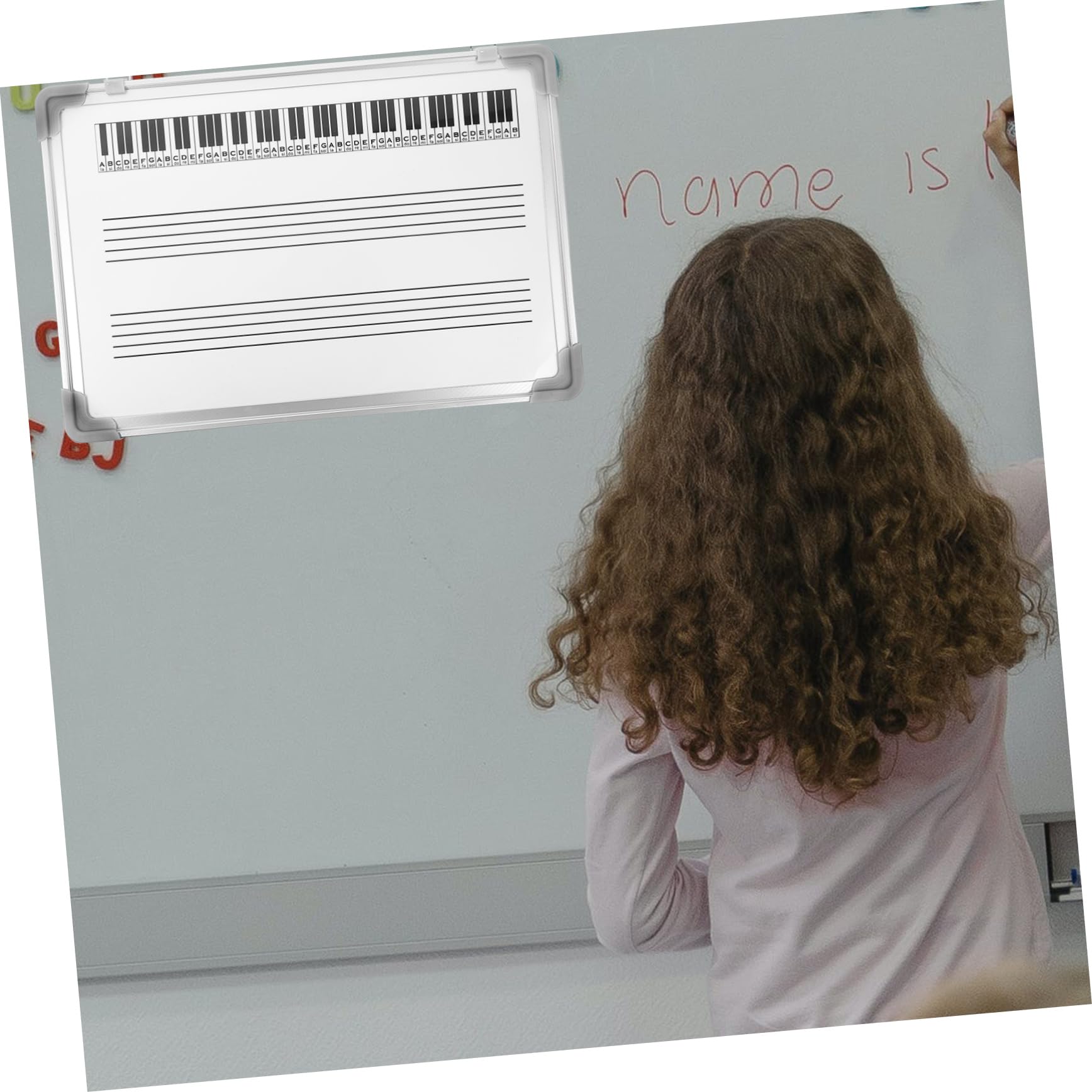 Housoutil Pizarra para Pentagramas Musicales de Doble Cara, Ligera y Suave, Adecuada para Educación Musical y Estudiantes en Instituciones de Formación
