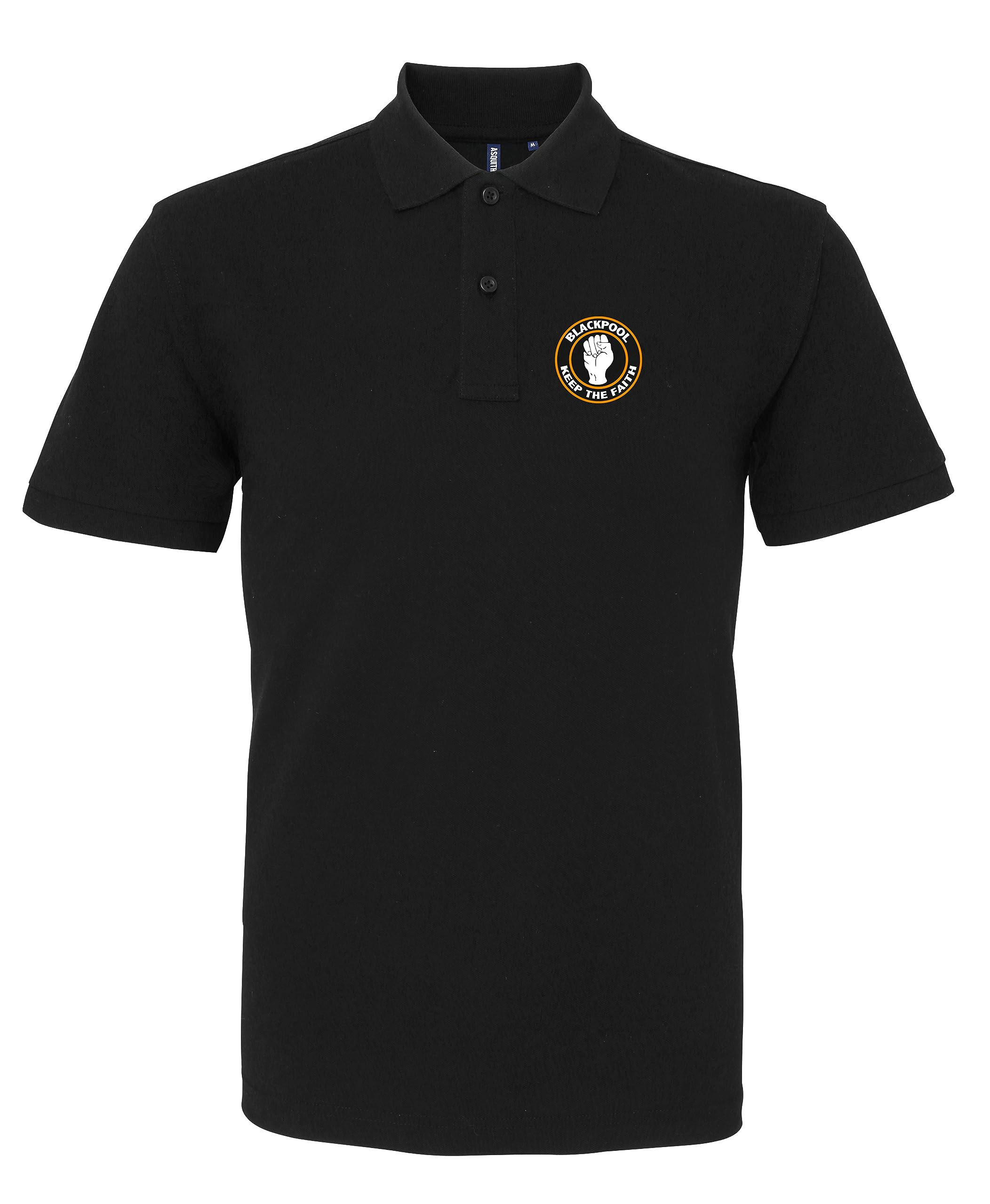 HiViz Kings Blackpool Northern Soul Keep The Faith Premium Printed Polo Shirt (as8, Alpha, s, Regular, Regular, Black)