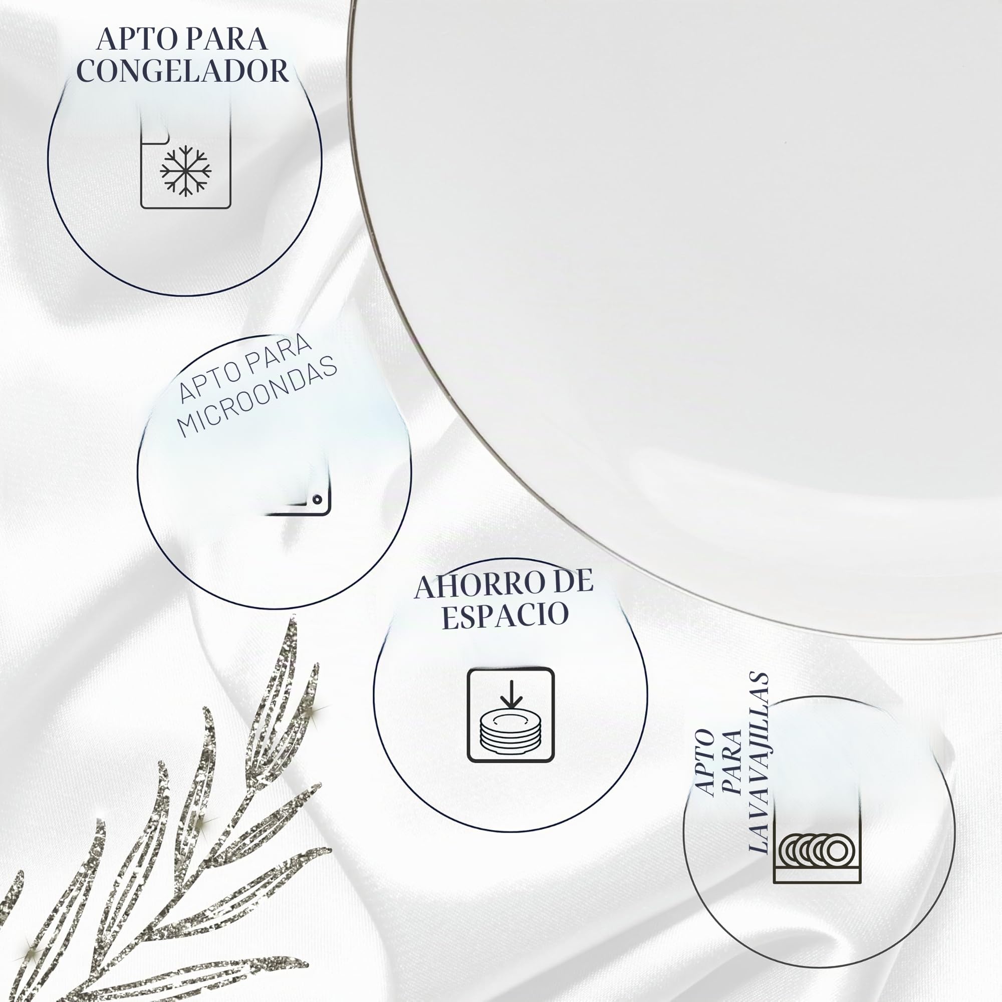 Vajilla Güral Porselen Atina Dinner Plata - 18 Piezas para 6 Personas – Vajilla Completa de Porcelana Blanca