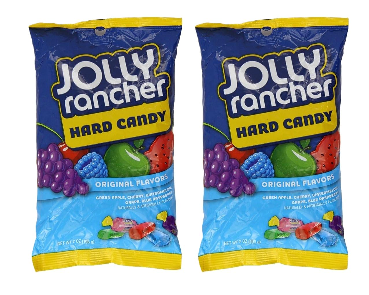 Original Hard Candy Doppelpack – 2 x 198 g – Amerikanische Fruchtbonbons mit intensivem Geschmack – US Candy