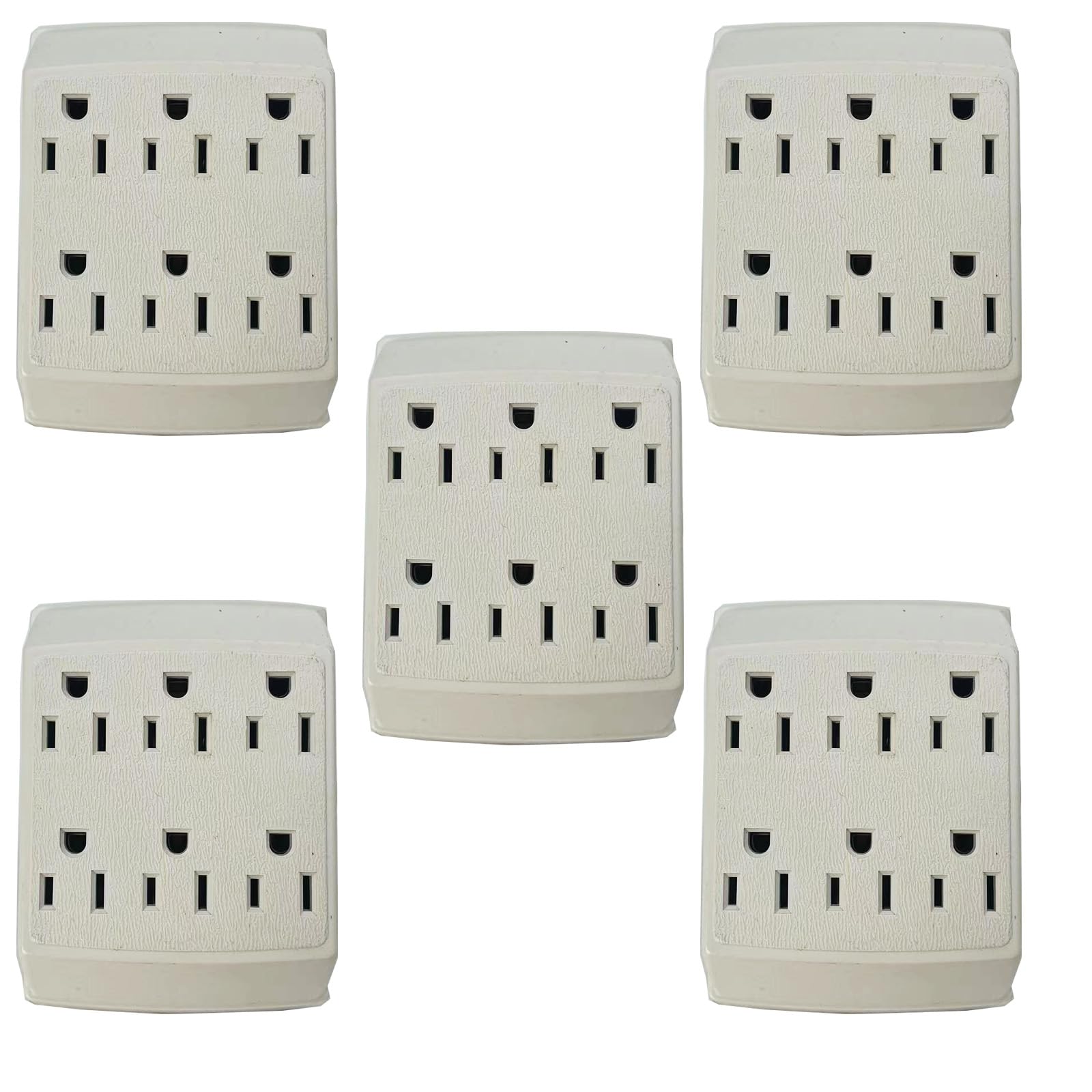 6 Outlet Extender, Multi Plug Outlet with 3 Prong Electrical Outlet Splitter,PACK of 5