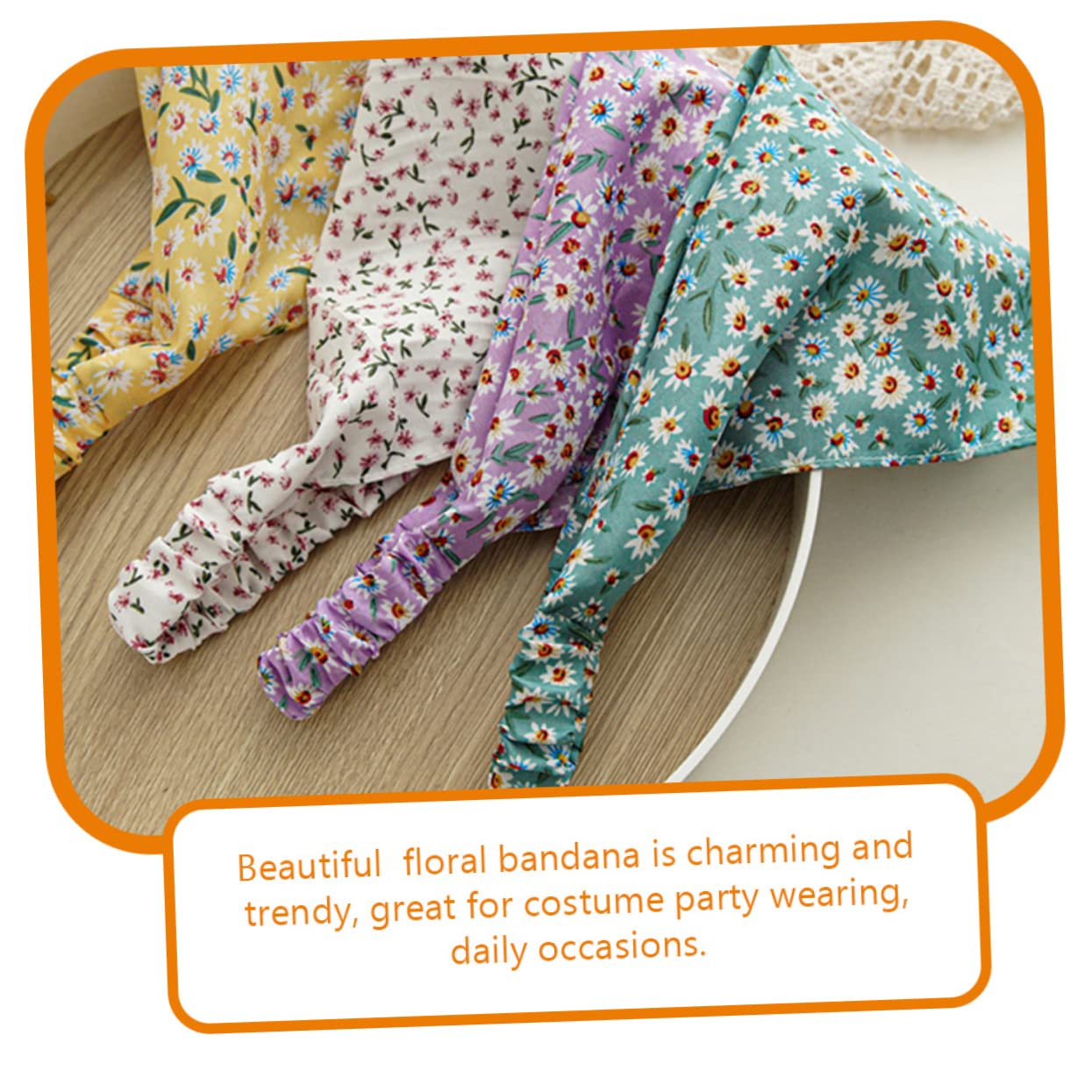 FRCOLOR 30pezzi Fasce Per Con Stampa Floreale Accessori Estivi Per Donne Adatti Per Festival e Attività All Aperto Elegante e Leggero Di Bandane Per Ragazze