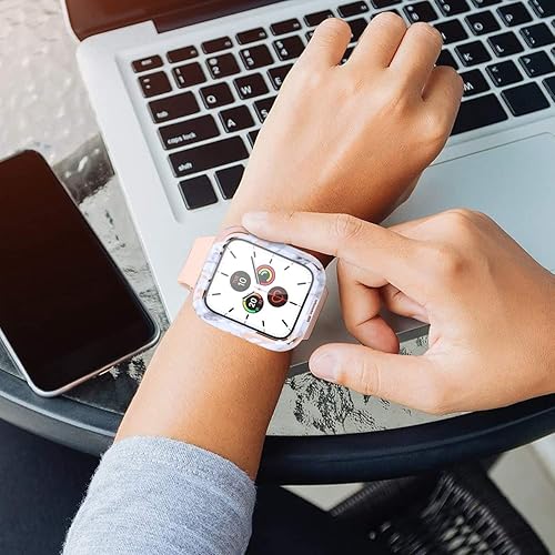 Miniatura 8 de SURITCH Funda para Apple Watch Series 321 de 1.496 pulgadas con protector de pantalla de vidrio templado integrado HD transparente a prueba de