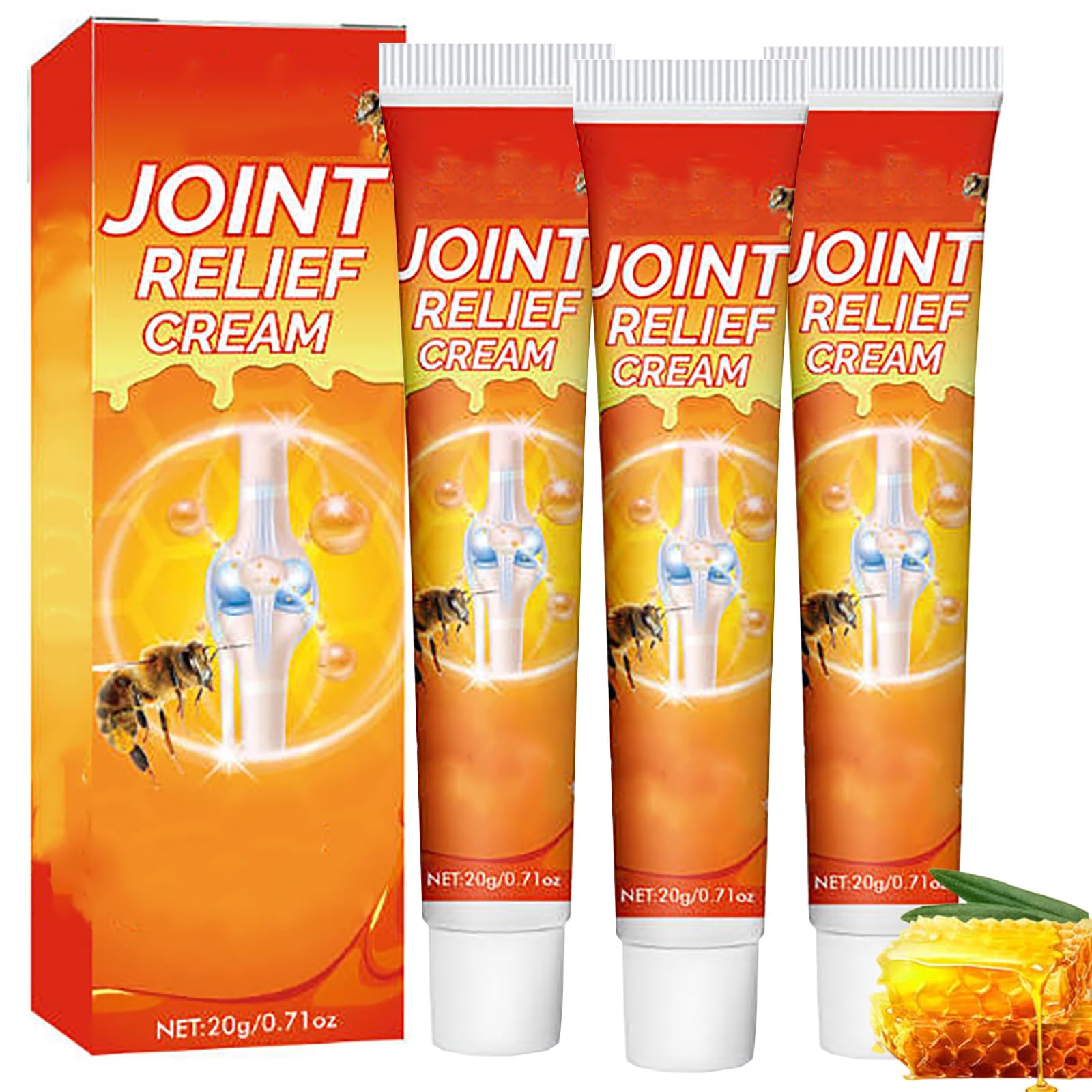 Halpilt Joint Relief Cream Ultra Strength, Curemedici Bee Venom Professional Care Gel for Knees & Foot, New Zealand Bee Venom Joint & Bone Gel Cream