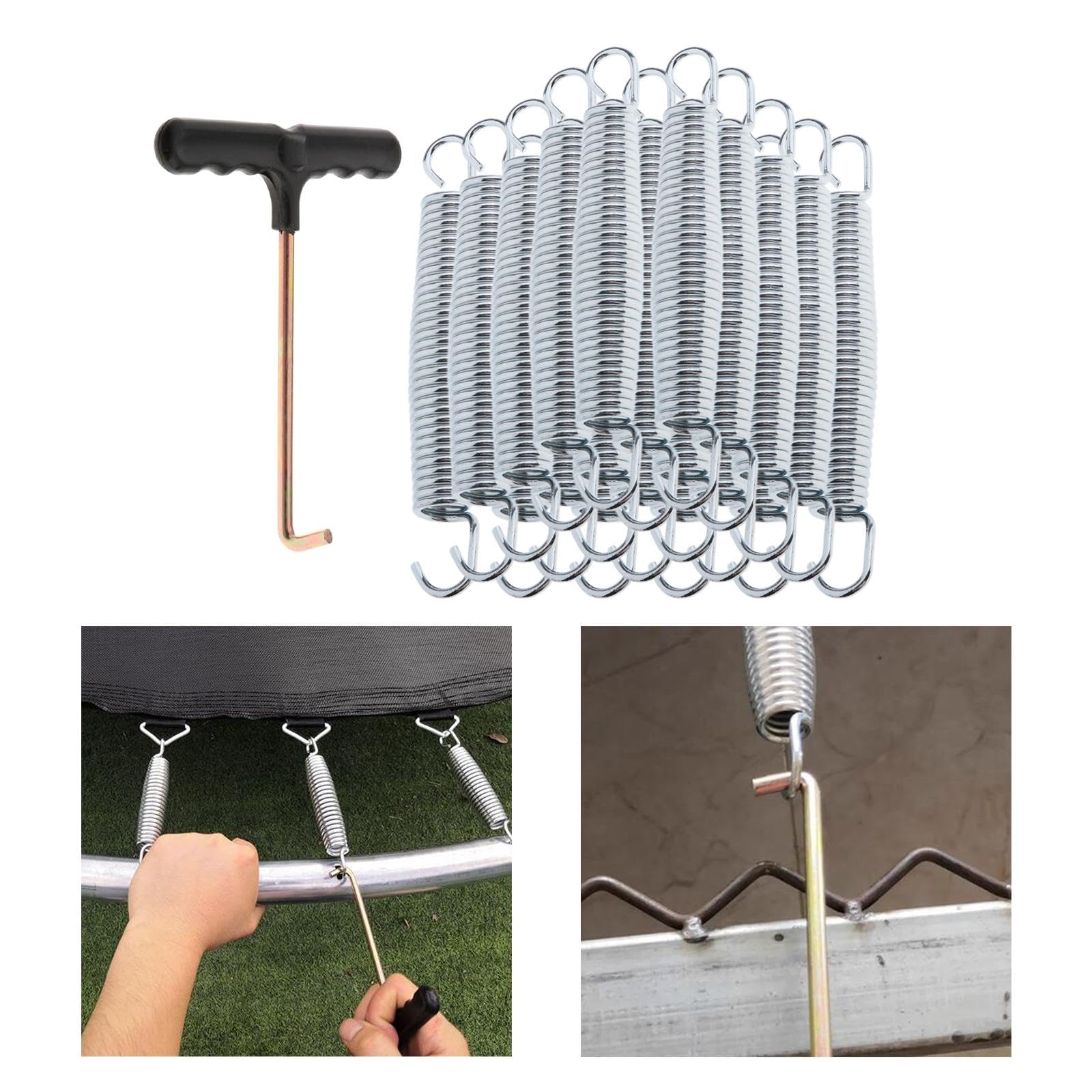 20 Stück Trampolinfedern, Trampolinteile, Wetterbeständige Ersatzteile, Universelles Trampolinzubehör mit Haken, 14.7 cm