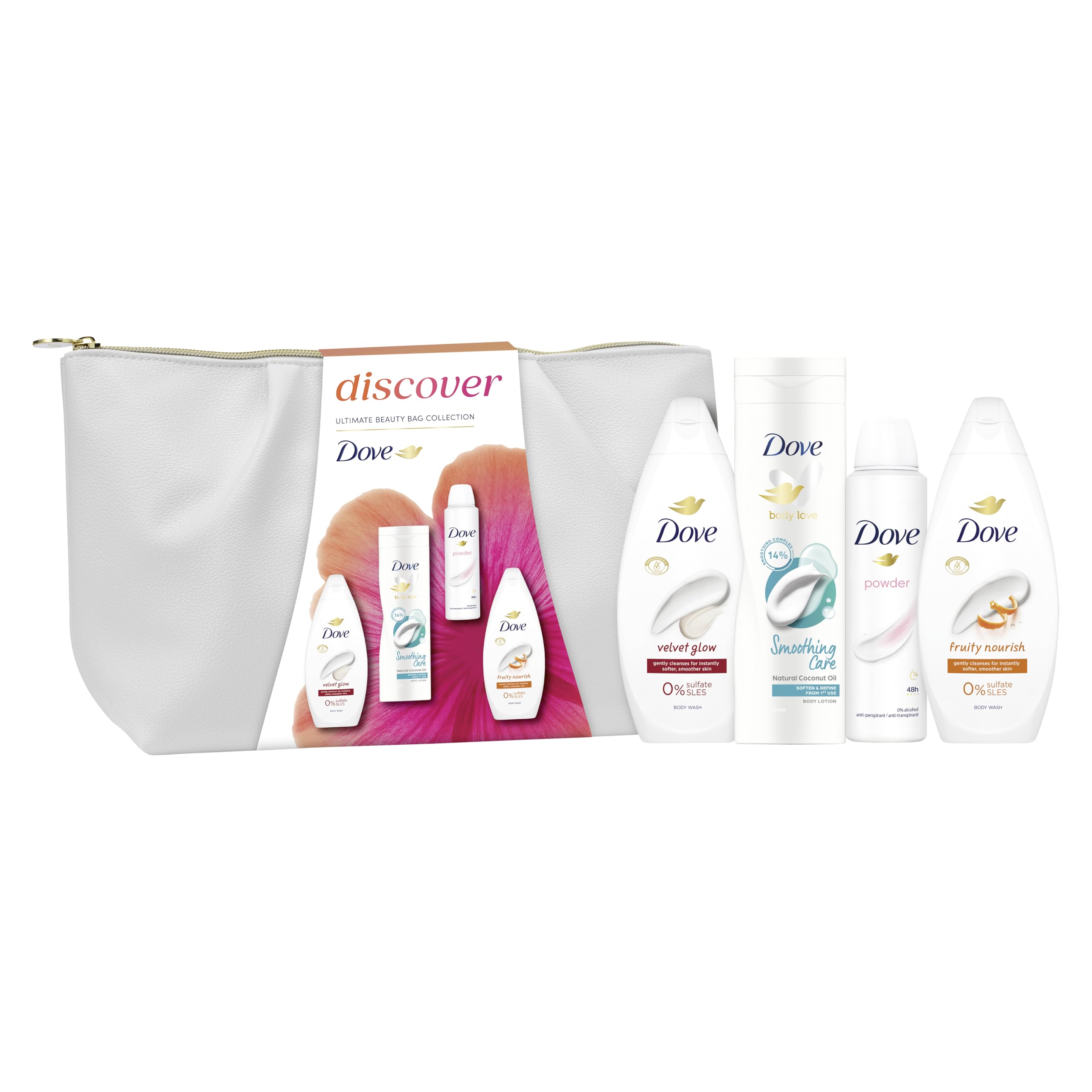 Dove Discover Ultimate Beauty Bag Collection Gift Set 2 body washes, body lotion & anti-perspirant perfect gifts for her 4 piece - Image 2