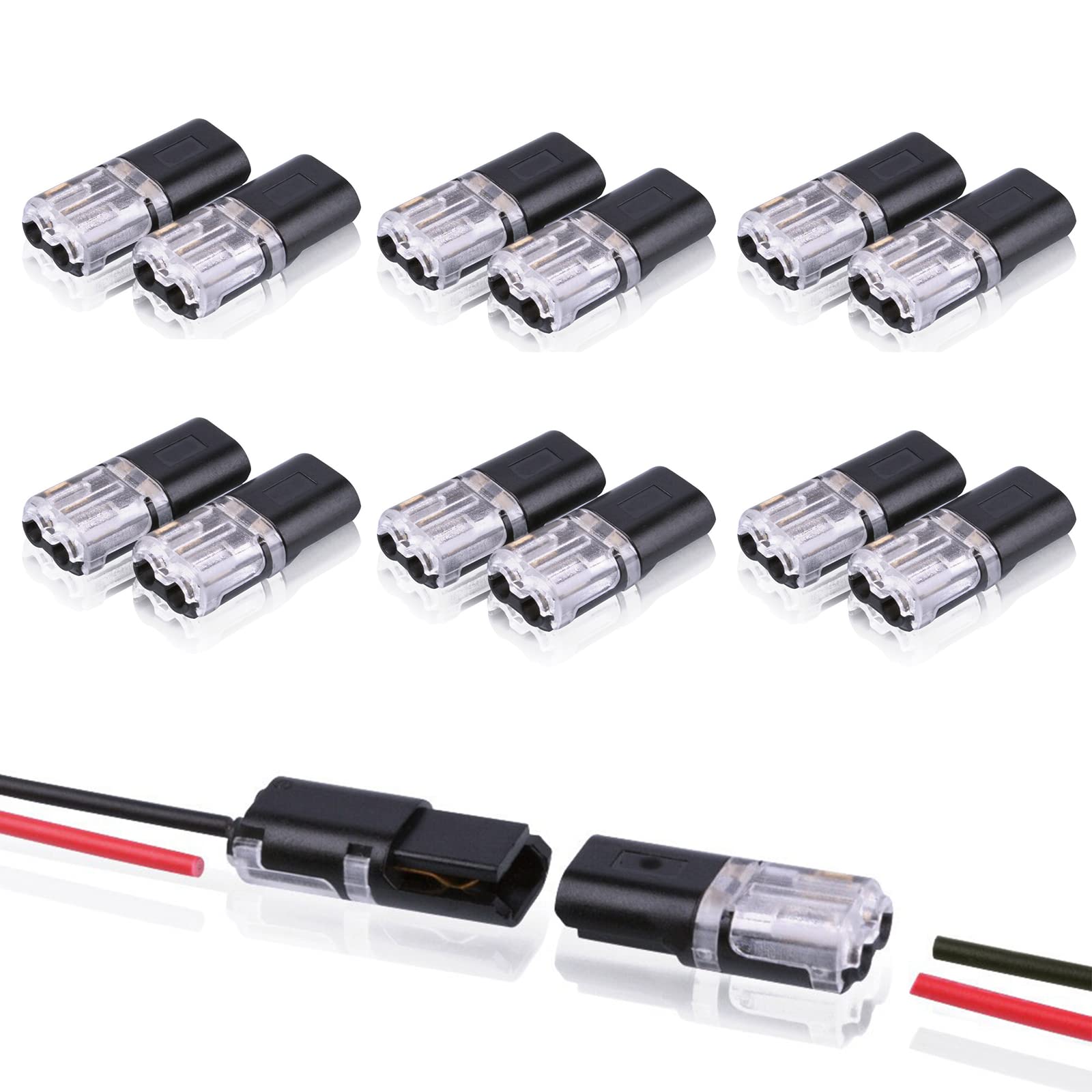 2-polige kabelverbinder, stekker voor auto, snelverbinding, 18-22 AWG, voor auto, vrachtwagen, kajak, boot