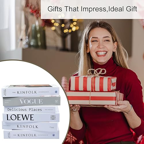 Miniatura 6 de Juego de 6 libros decorativos falsos  Libros falsos para decoración del hogar, libros decorativos para sala de libros decorativos para mesa de