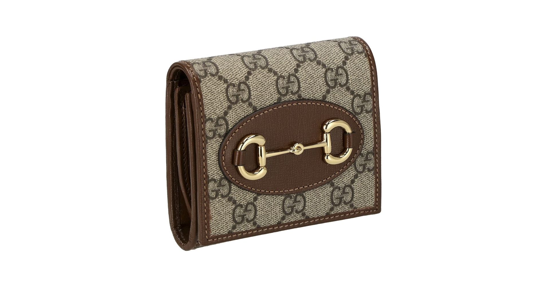 グッチ　二つ折り財布　ホースビット　ブラウン　焦茶 GUCCI グッチ 二つ折り財布 レディース ホースビット 1955