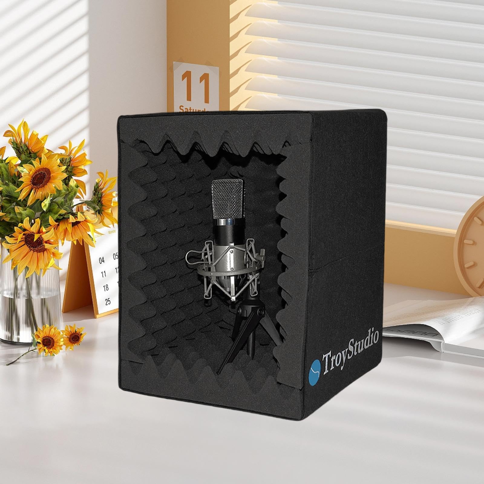 Portable Vocal Booth Microfono Scudo Assorbente Acustico Spugna Pieghevole Perfetta per Registrazione Voce Studio Aule, S