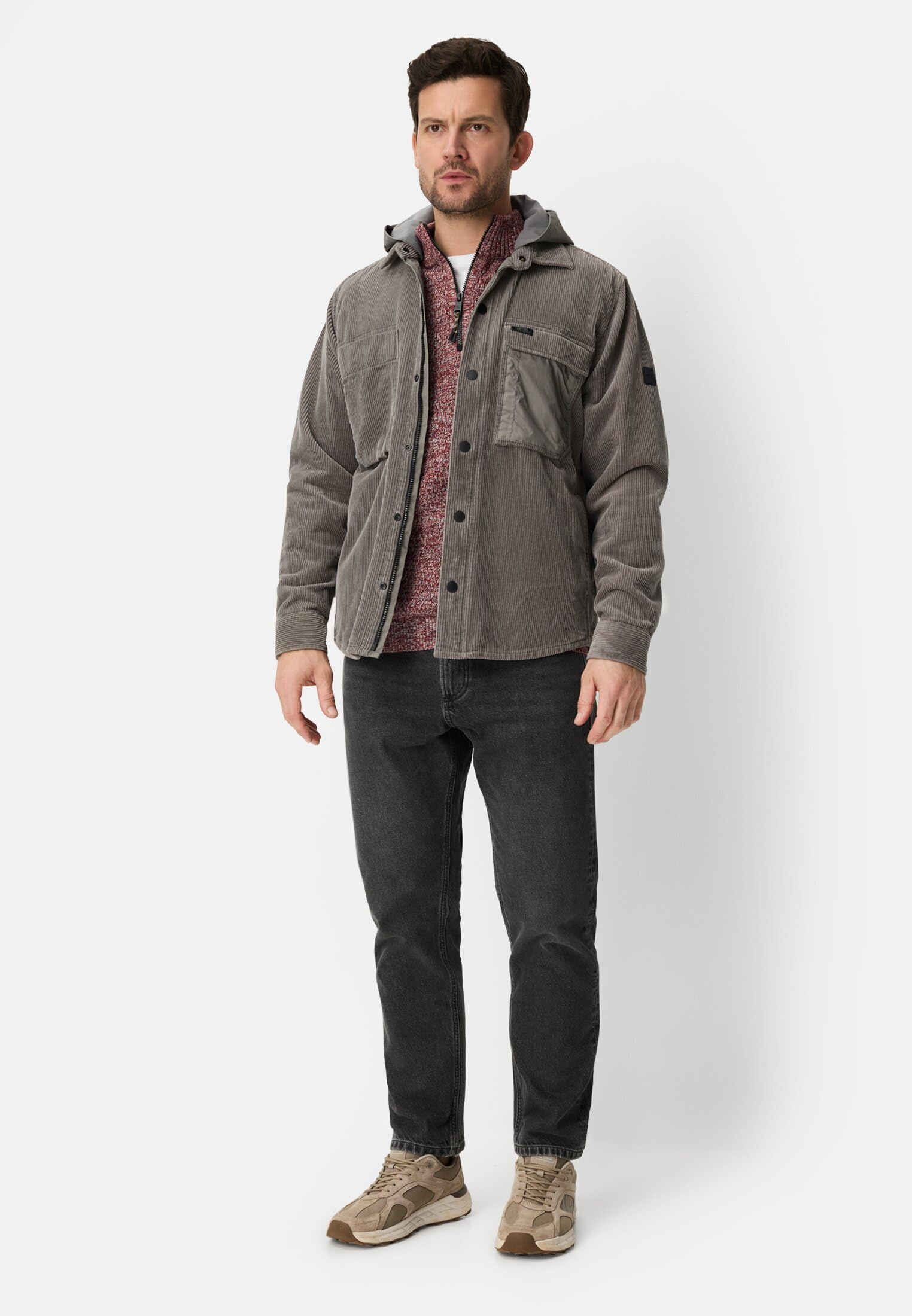 camel active Herren Strick-Troyer mit melierter Struktur