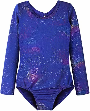 HOZIY Leotards for Girls Ballet Gymnastics Sleeveless Long Sleeve Colorful Sparkles Aqua Blue Pink Purple Solid