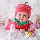 15 Inch First Baby Doll Girl – Cute Realistic Baby Doll Strawberry Clothes with Lightweight Soft Body Includes Bottle & Pacifier Set, Pretend Play & Gift for Toddlers