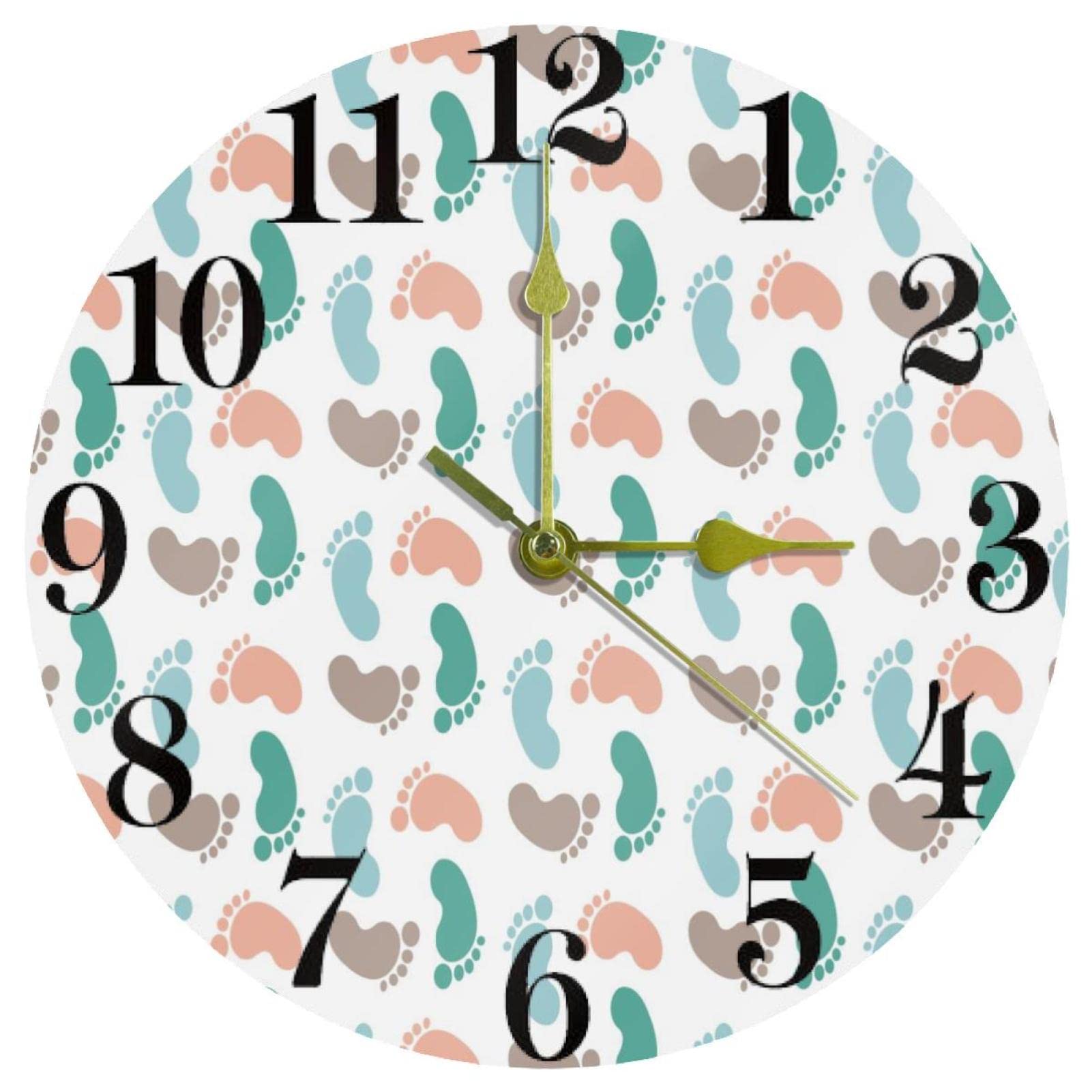 Horloge Ronde Sans Tic-Tac Idéale pour Décorer une Crèche ou une École