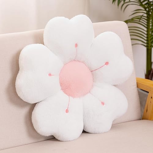 Almohada en forma de flor, bonita almohada decorativa con suave piel de conejo artificial para sofá, cama, silla, suelo, cojines de asiento,