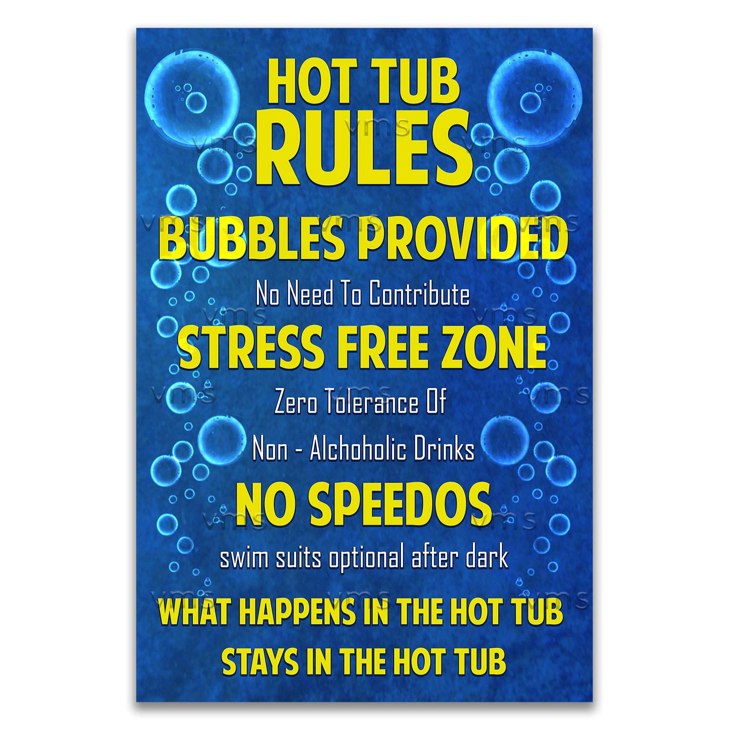 Vintage Metal Sign Multicolor Hot Tub Rules 8X12 Inch Home Decor Inside Outside Bar Kitchen Pub Decorative Plaques