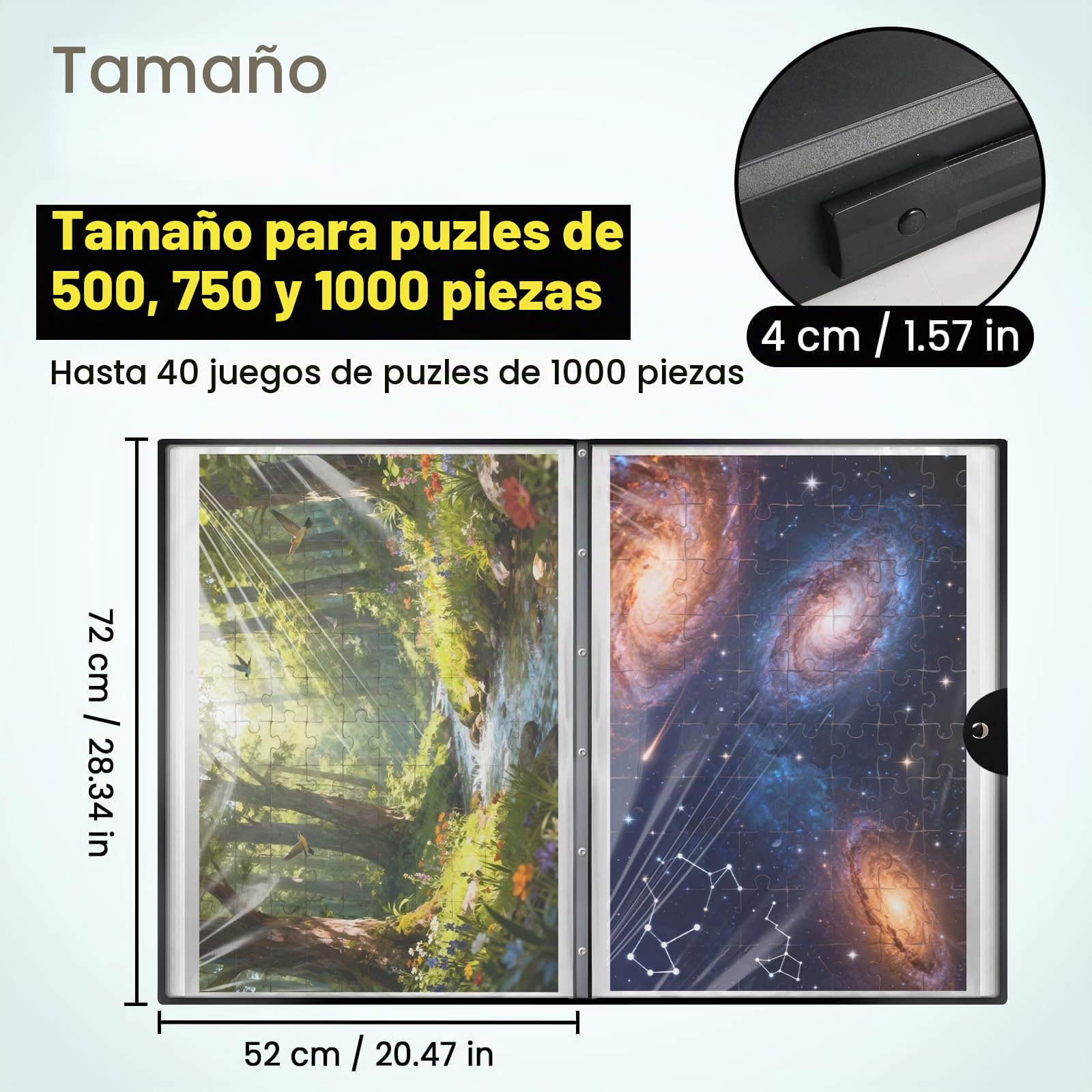 GOLDGE Carpeta Puzzle 1000 Piezas, Accesorios Puzzle para Guarda Puzzles