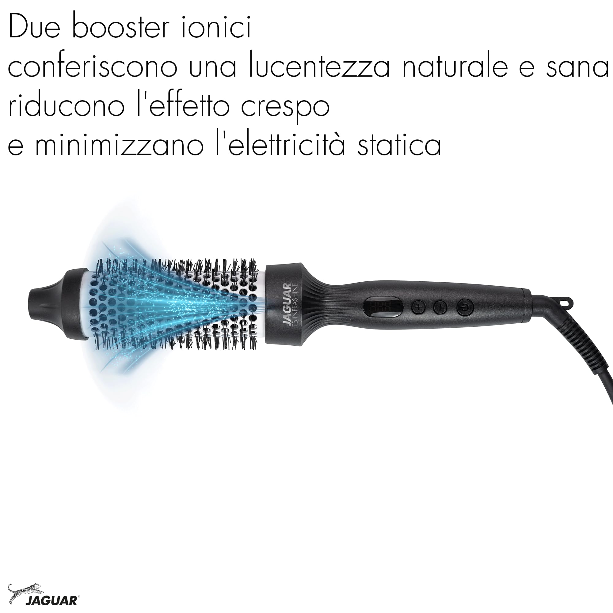 JAGUAR Spazzola termica TB Infrashine | Spazzola termica con riscaldamento a infrarossi e booster agli ioni | 2 in 1: styling e cura in uno strumento | dal professionista per te