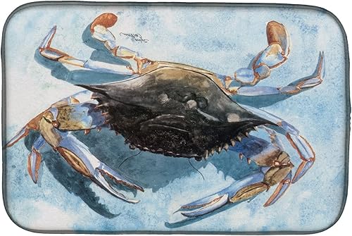 Caroline's Treasures 8055DDM - Tapete de secado de platos de cangrejo absorbente para encimera de cocina, tapete escurridor de platos para encimera,