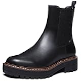 Women's Chelsea Ankle Boots Platform Slip On Chunky Heel Lug Sole Leather Booties