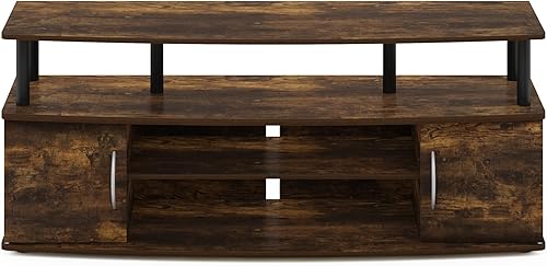 Miniatura 48 de Furinno - Soporte para centro de entretenimiento grande para televisor de hasta 55 pulgadas, madera negra Blackwood,Ámbar Pino/Negro,Columbia