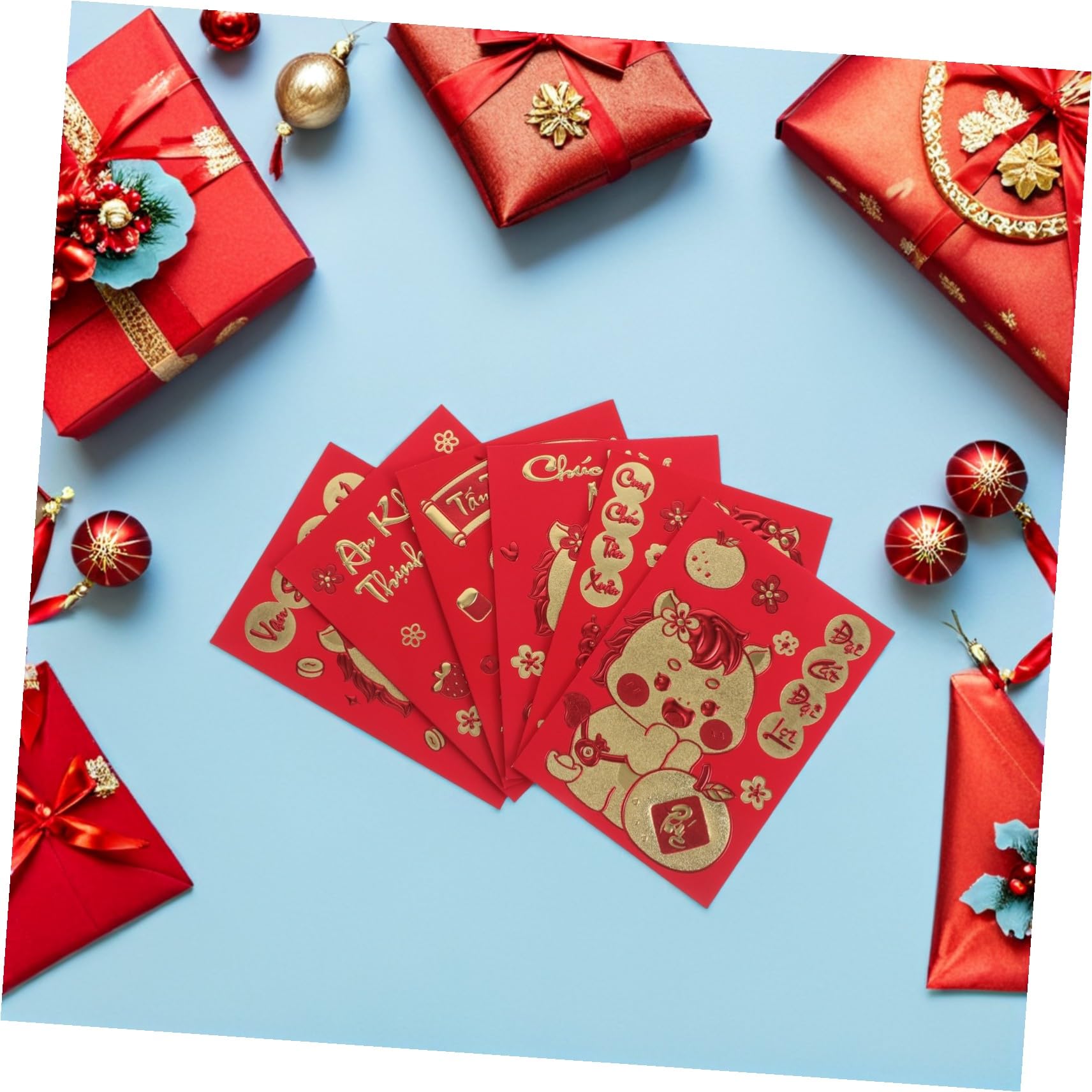 Angoily 360 Pezzi Buste Rosse Piccole Cinesi per Capodanno Design Tema Cavallo per Festa Stagionale Matrimoni e Compleanni per Regalare Soldi Fortunati