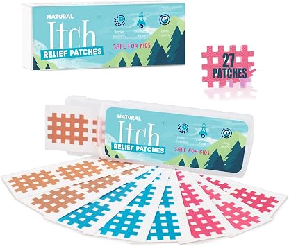 Bite Itch Relief Patches 27 pcs for Kids & Adults, Instantly Reduce Swelling Itching, Natural Anti Itch Patches Kid-Friendly for Travel, Hiking, Summer Camp Essentials