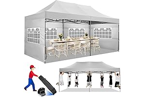 Tooluck 10 x 20 Commercial Pop-Up Canopy with Wheeled Bag