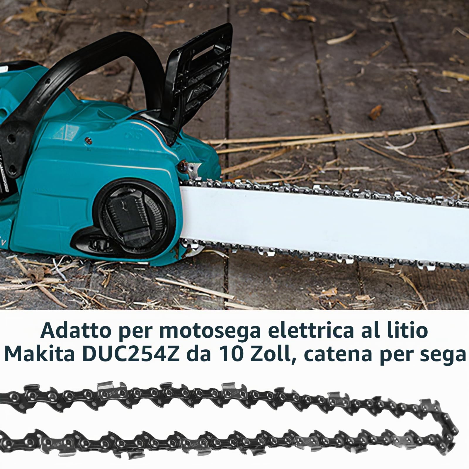 3 catene per motosega Makita DUC254Z, LP 40, 1,1 mm, a batteria a basso ritorno, 10 pollici, catena di ricambio Einhell-GE-LC