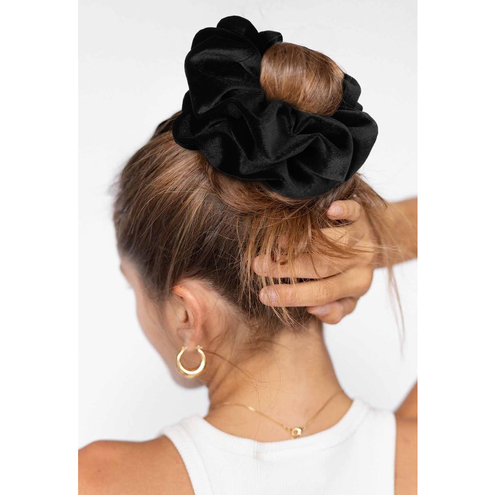 Black Velvet Hair Tie, Hair Scrunchies, Head Band, wrist tie, Pickle Attire Women main image 3