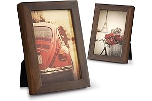 4x6 Wood Picture Frame, Pack of 2 with Real Glass for Rustic Wall Decor