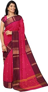 SENSAN Women’s Chettinad Cotton Saree with Blouse Piece [SKU:4317] Price In India