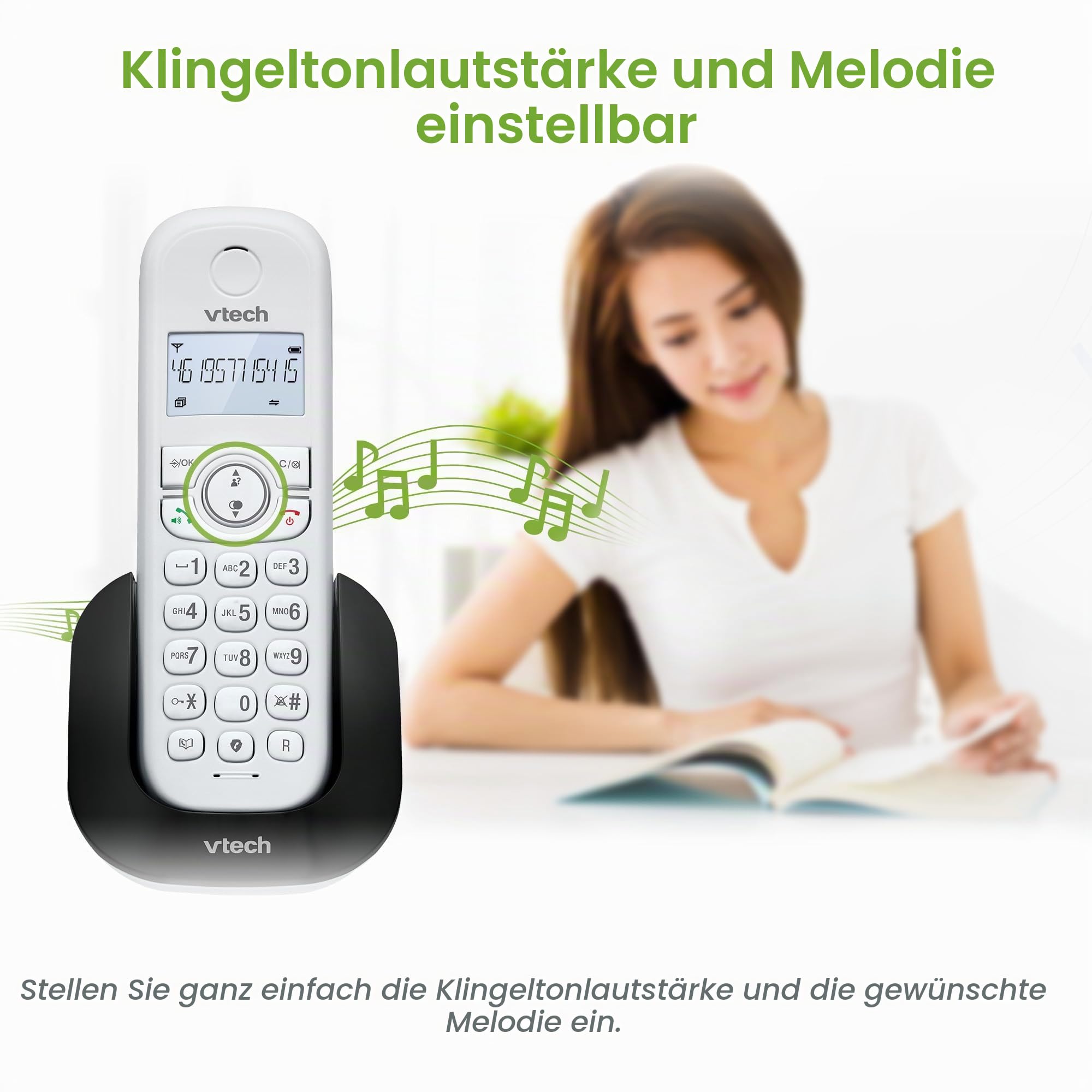 (Französische Fassung) VTech CS1501 Schnurloses DECT-Telefon mit Zwei Mobilteilen, Anrufsperre, Anruferkennung/Anklopfen, Freisprecheinrichtung, beleuchtetem Display und beleuchteter Tastatur
