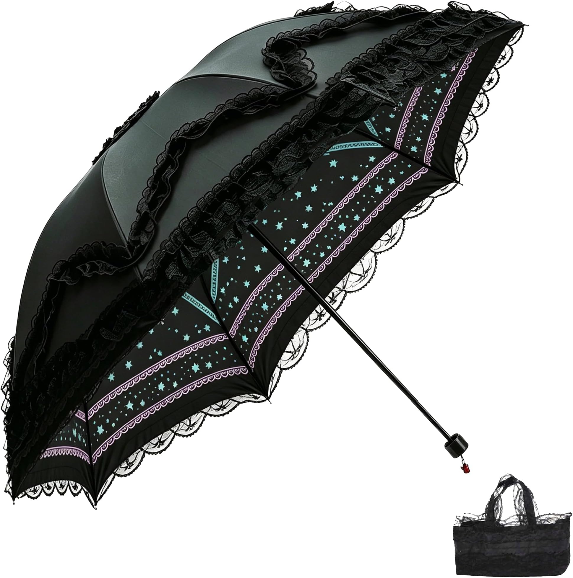 Vintage Lace Parasol Gothic Lolita Umbrella UV Sun Protection Cosplay Decor