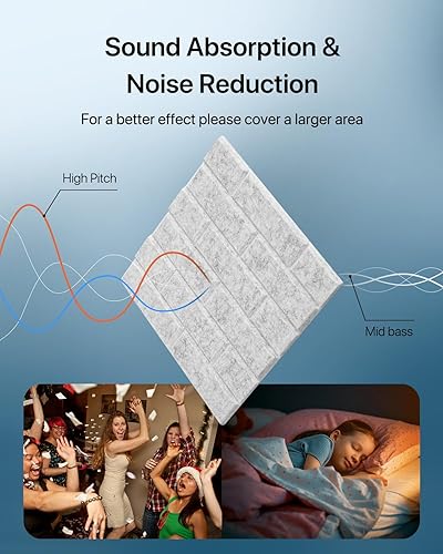 Miniatura 2 de Kuchoow Paneles de pared insonorizados, paneles a prueba de sonido para pared, paquete de 12 paneles acústicos autoadhesivos que absorben el sonido,