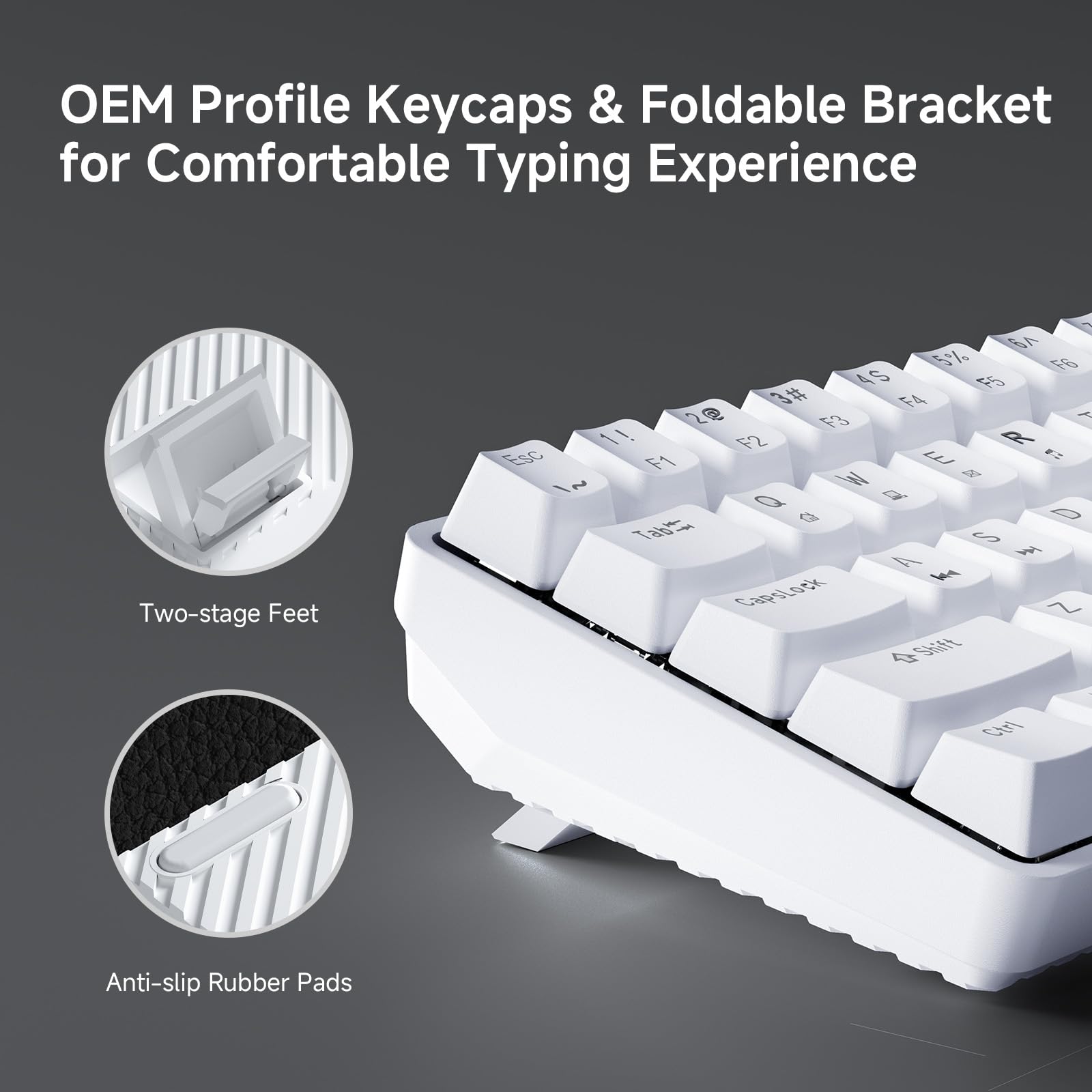 Dierya×TMKB Tastiera Gaming Meccanica 60% con Interruttori Meccanici Lineari,T68se Keyboard Gioco Luce monocromatica Type-C Mini Compact 68 Tasti Anti-Ghosting（Layout US,QWERTY）