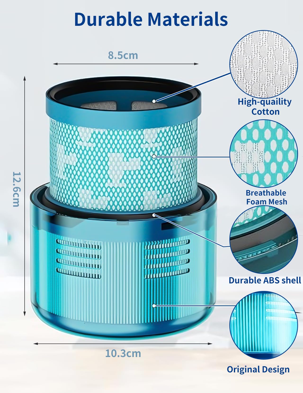 3 szt. Filtry zamienne HEPA kompatybilne z Dyson Gen5 Detect, Gen5 Outsize, modele SV23, SV24, filtr tylny do bezprzewodowego odkurzacza z narzędziem do czyszczenia