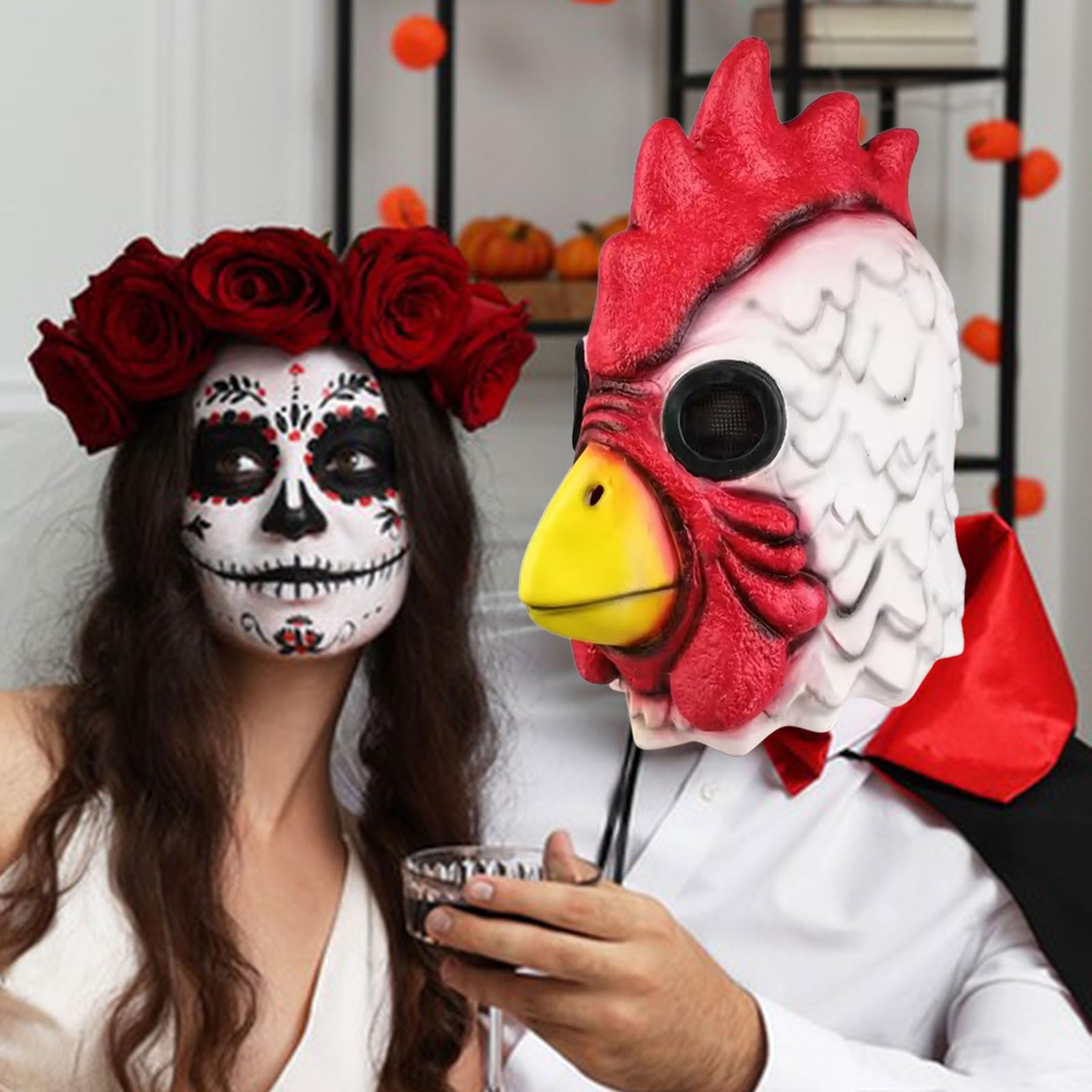 Baoblaze Maschera da Testa di per Adulti, Maschera di Halloween Spaventosa, Maschere in Lattice per Feste, Festival, Ringraziamento, per Adattarsi a Circonferenze della Testa di 56-60 Cm