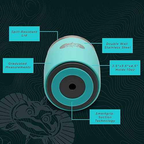 Miniatura 4 de Toadfish Vaso de acero inoxidable con aislamiento de doble pared de 10 onzas sin vuelco con tapa fácil de deslizar, color verde azulado