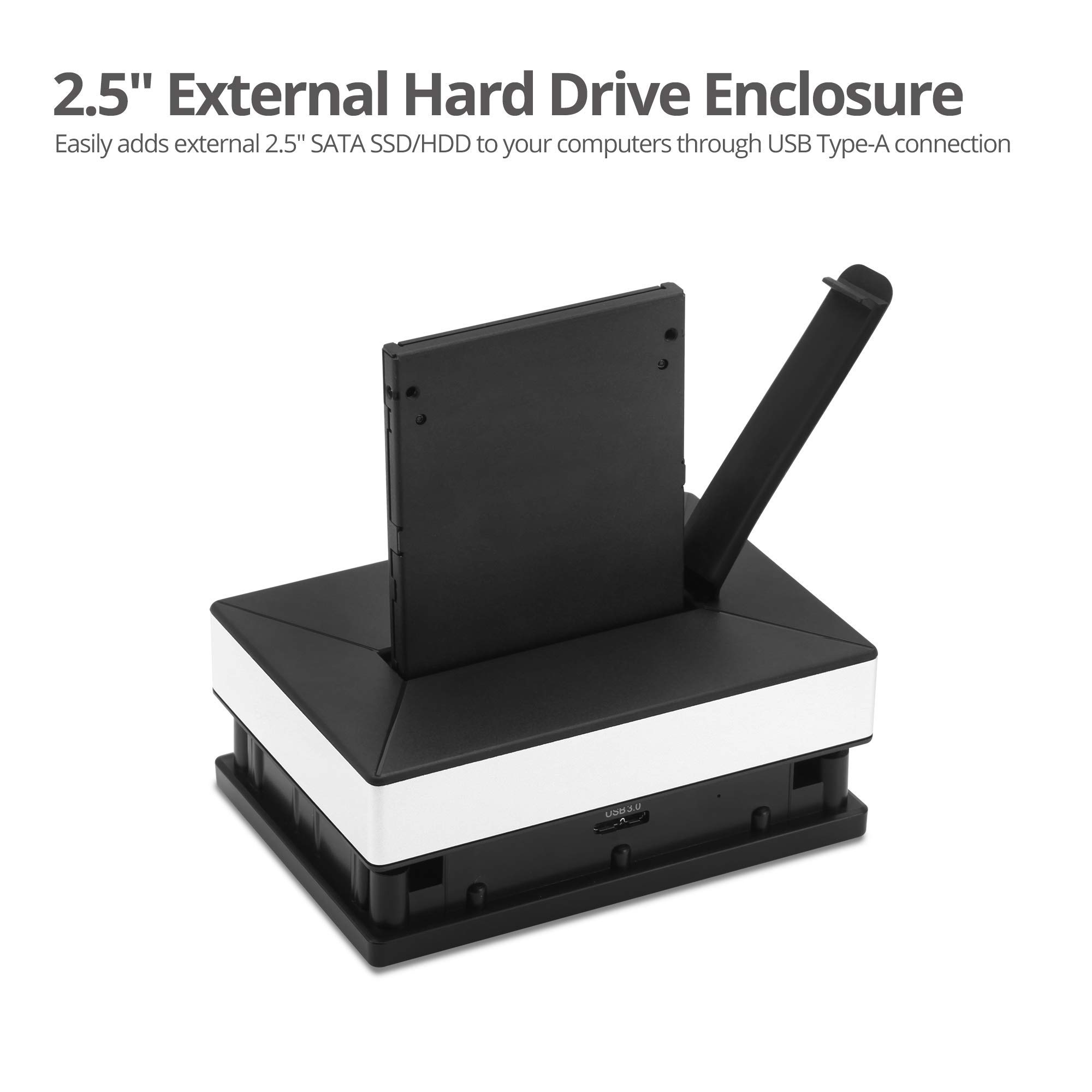 SIIG Custodia esterna per disco rigido USB 3.0 (docking station da USB a SATA) con supporto per unità da 2 TB+ per cavo USB 3.0 Tipo-A a Micro B da 2,5 pollici (JU-SA0V11-S1)