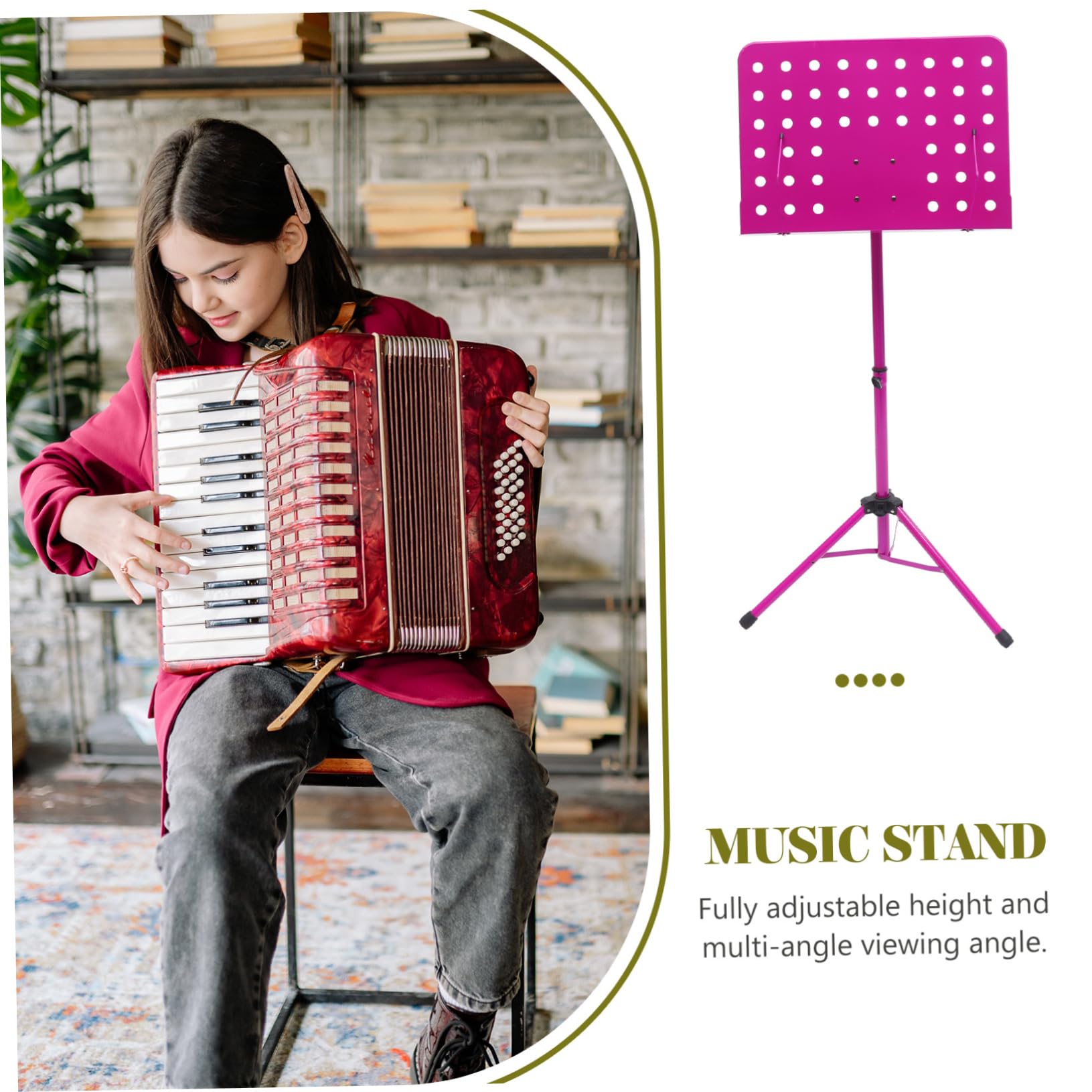 ifundom Supporto per Spartiti Musicali in Lega di Alluminio Pieghevole E Telescopico per Chitarra Violino E Sassofono. Supporto per Spartiti Musicali.